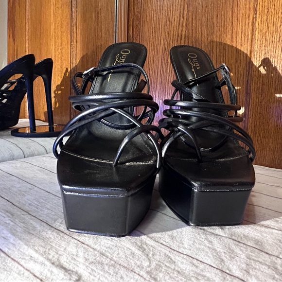 Elegant Black Wrap-around Strap Heel by Olivia - Picture 7 of 12